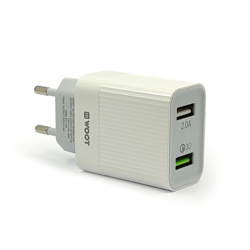 NG WOOT WT22 Dual Port USB Charger QC3.0/18W Χύμα Προϊόντα - NG WOOT WT22 Dual Port USB Charger QC3.0/18W