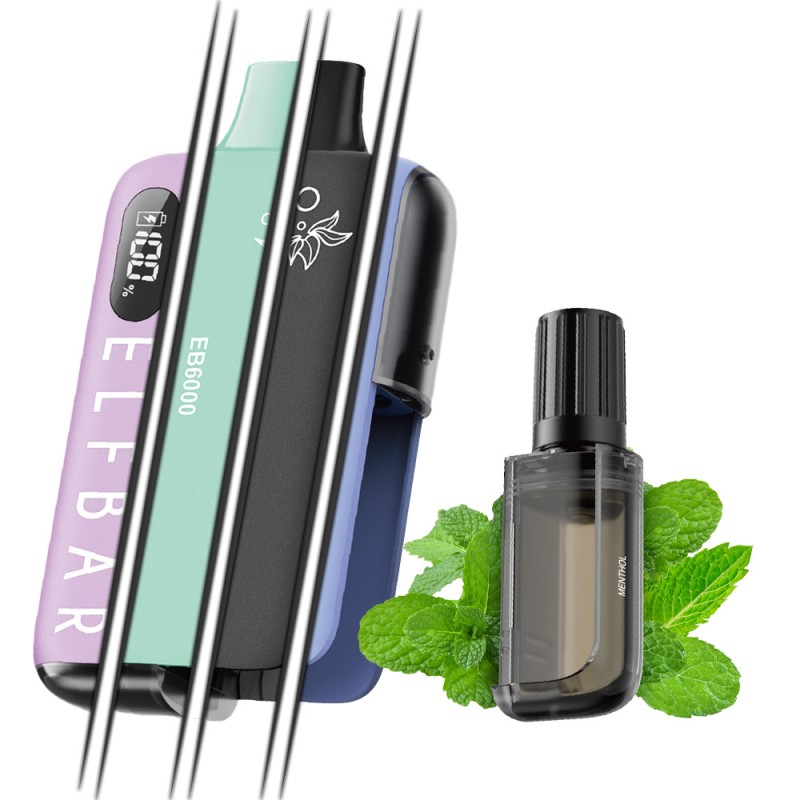 Elf Bar - Elf Bar 6000 Menthol Ηλεκτρονικό Τσιγάρο Μιας Χρήσης - Elf Bar 6000 Menthol