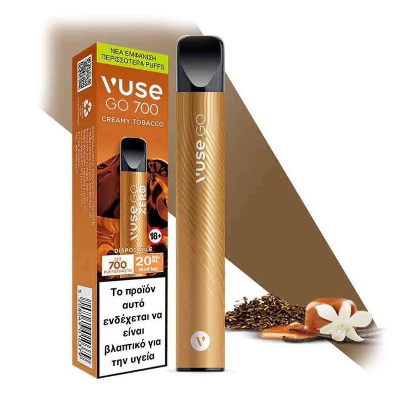Ηλεκτρονικό Τσιγάρο Μιας Χρήσης - Vuse GO 700 Creamy Tobacco 20mg 2ml