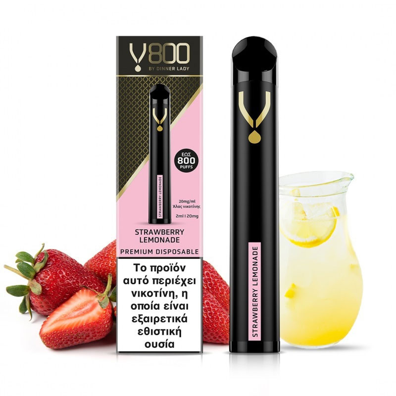 Dinner Lady V800 Disposable Strawberry Lemonade 20mg 2ml Συσκευές Μιας Χρήσης - Dinner Lady V800 Disposable Strawberry Lemonade 20mg 2ml