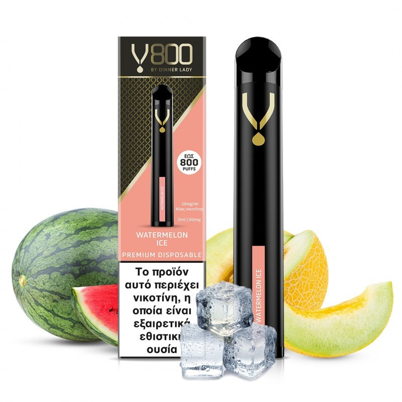 Disposable Vapes - Dinner Lady V800 Disposable Watermelon Ice 20mg 2ml