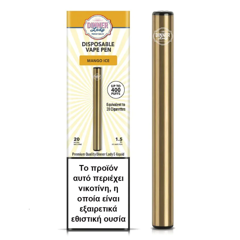 Dinner Lady Mango Ice Disposable Vape Pen 20mg 1.5ml - Disposable Vapes