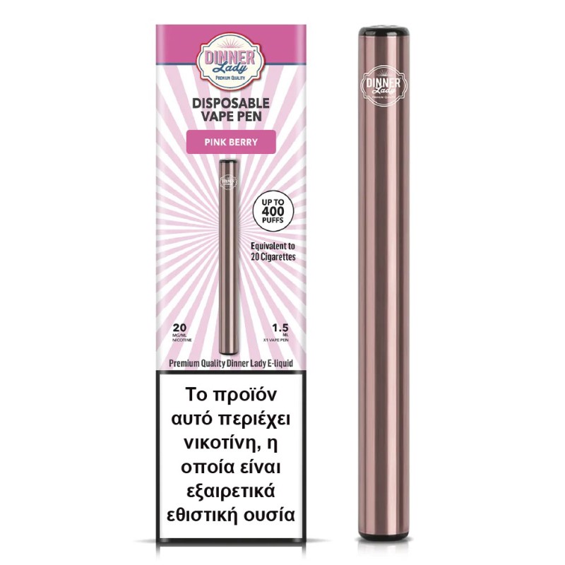 Dinner Lady - Dinner Lady Pink Berry Disposable Vape Pen 20mg 1.5ml Ηλεκτρονικό Τσιγάρο Μιας Χρήσης - Dinner Lady Pink Berry Disposable Vape Pen 20mg 1.5ml