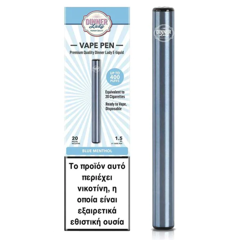 Dinner Lady Blue Menthol Disposable Vape Pen 20mg 1.5ml - Disposable Vapes