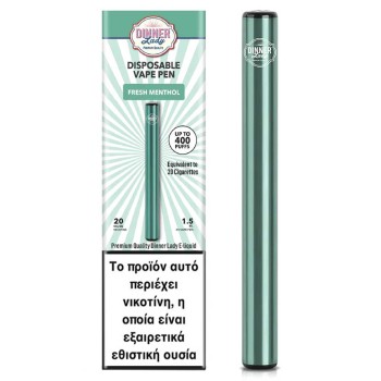Dinner Lady Fresh Menthol Disposable Vape Pen 20mg 1.5ml