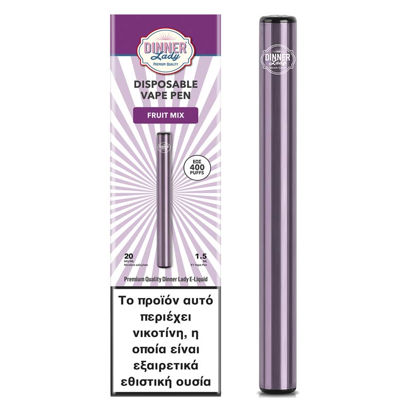 Ηλεκτρονικό Τσιγάρο Μιας Χρήσης - Dinner Lady Fruit Mix Disposable Vape Pen 20mg 1.5ml