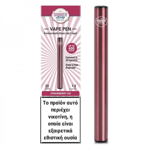 Starter kits - Dinner Lady Strawberry Ice Disposable Vape Pen 20mg 1.5ml