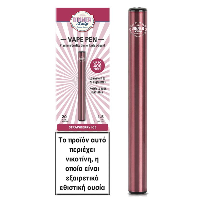 Dinner Lady Strawberry Ice Disposable Vape Pen 20mg 1.5ml Συσκευές Μιας Χρήσης - Dinner Lady Strawberry Ice Disposable Vape Pen 20mg 1.5ml