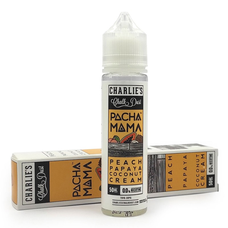 Pachamama Peach Papaya Coconut Cream 50ml Shortfill Charlies Chalk Dust - Pachamama Peach Papaya Coconut Cream 50ml Shortfill