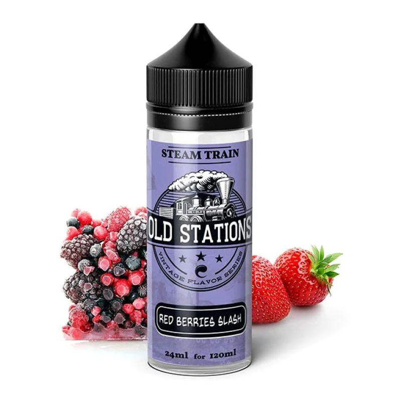 Steam Train Old Stations Red Berries Slash 24ml/120ml Steam Train Shake & Vape - Steam Train Old Stations Red Berries Slash 24ml/120ml