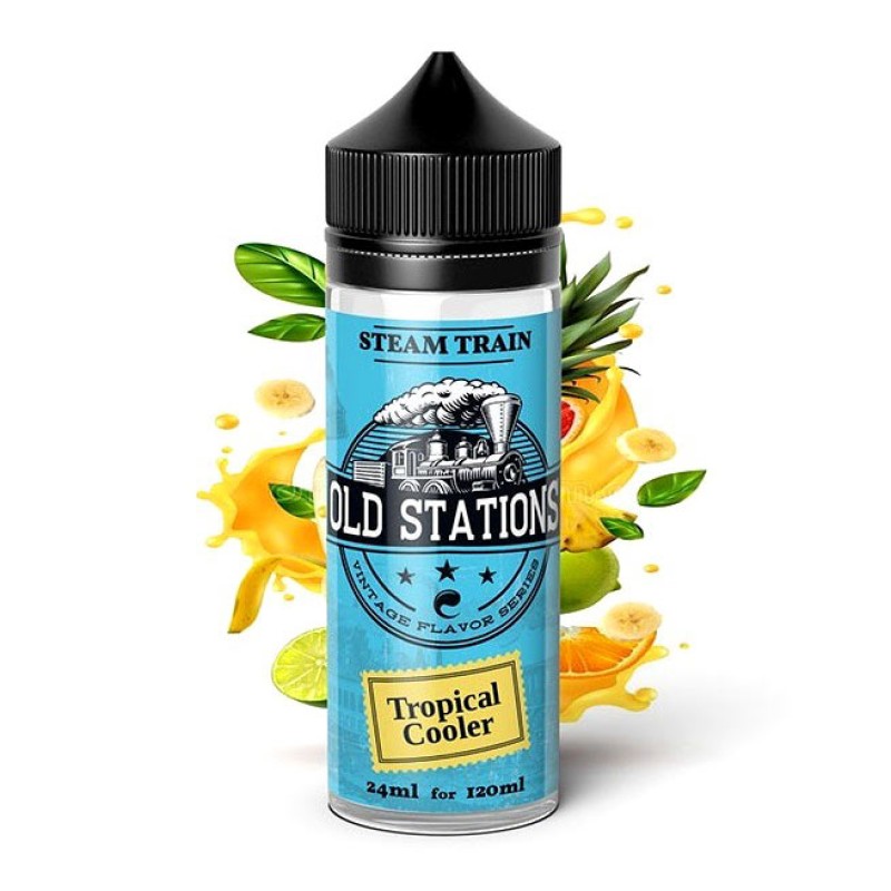 Steam Train Old Stations Tropical Cooler 24ml/120ml Steam Train Shake & Vape - Steam Train Old Stations Tropical Cooler 24ml/120ml