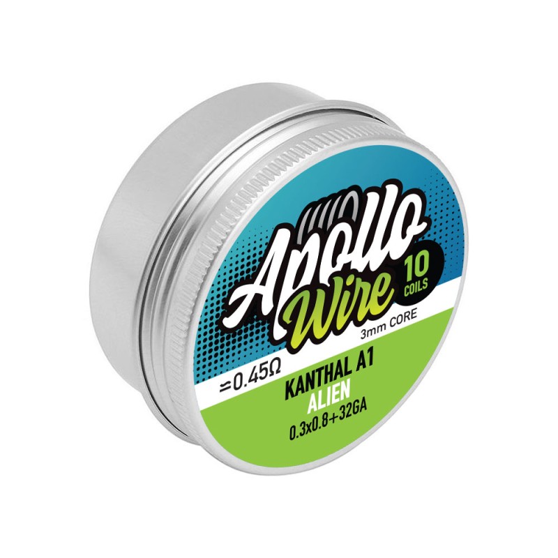 Apollo Kanthal A1 Alien 0.3x0.8+32ga / 0.45ohm / 10 Coils Σύρματα και Βαμβάκια - Apollo Kanthal A1 Alien 0.3x0.8+32ga / 0.45ohm / 10 Coils