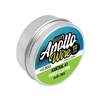 Apollo Kanthal A1 Fused Clapton 2x30+38ga / 0.8ohm / 10 coils Apollo Kanthal A1 Fused Clapton 2x30+38ga / 0.8ohm / 10 coils