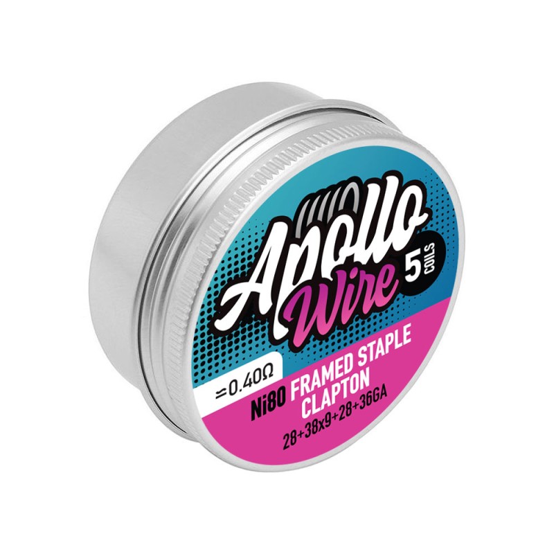 Σύρματα και Βαμβάκια - Apollo Ni80 Frame Staple Clapton 28+9x38+28+36ga / 0.4ohm / 5 coils