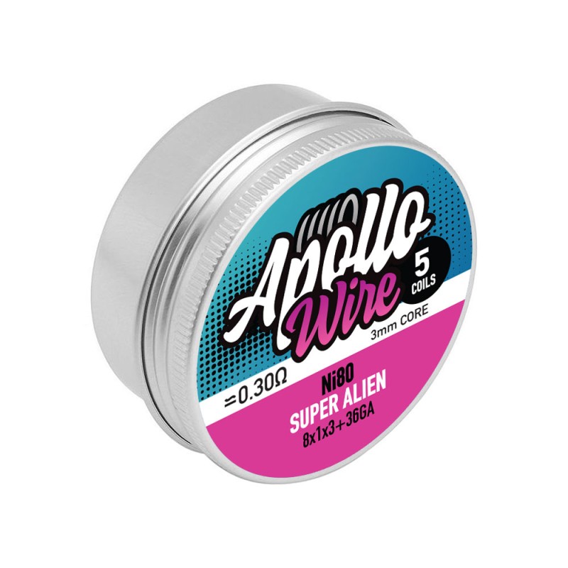 Σύρματα και Βαμβάκια - Apollo Ni80 Super Alien 8x1x3+36ga / 0.3ohm / 5 Coils
