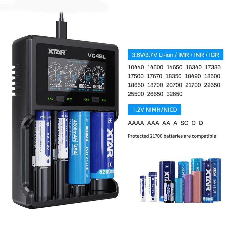 XTAR VC4SL Charger Φορτιστές - XTAR VC4SL Charger