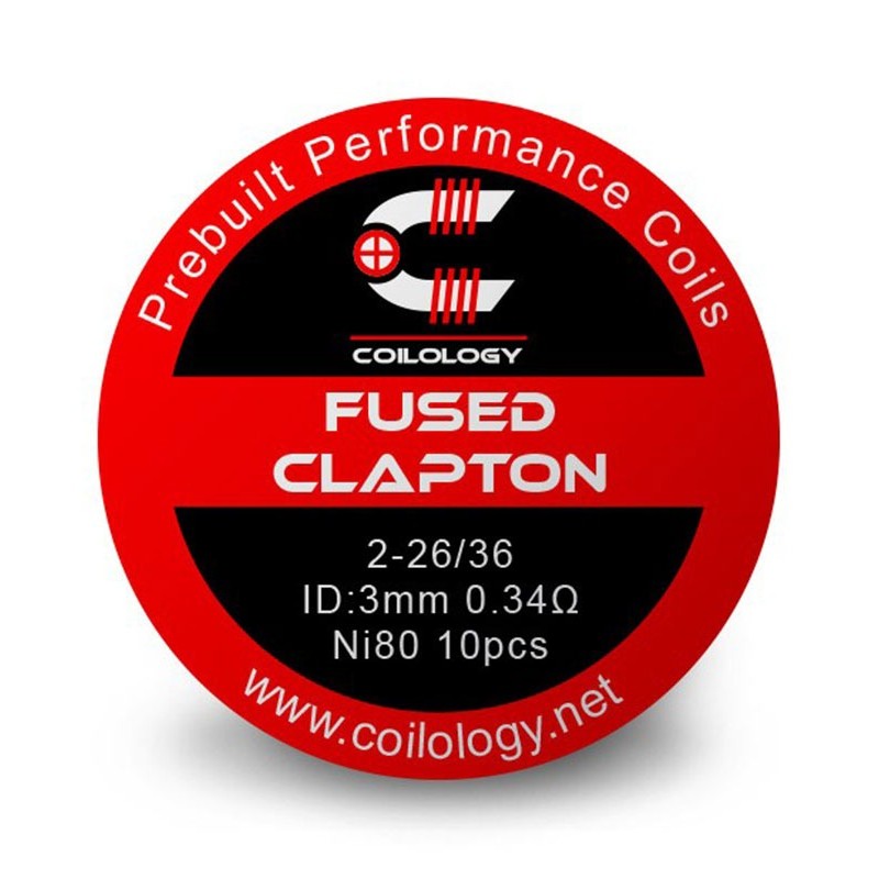 Coilology - Coilology Fused Clapton Prebuilt Coil NI80 0.34ohm 10pcs Σύρματα & Βαμβάκια Αντιστάσεων - Coilology Fused Clapton Prebuilt Coil NI80 0.34ohm 10pcs