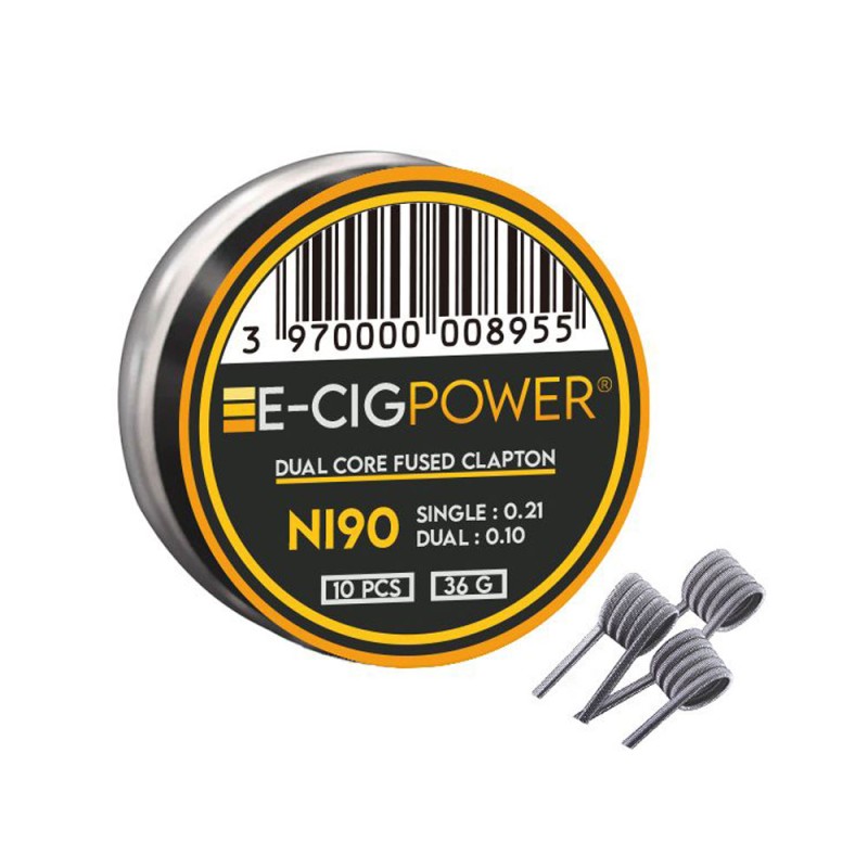 E-Cig Power Ni90 Dual Core Fused Clapton 10 Coils Σύρματα και Βαμβάκια - E-Cig Power Ni90 Dual Core Fused Clapton 10 Coils
