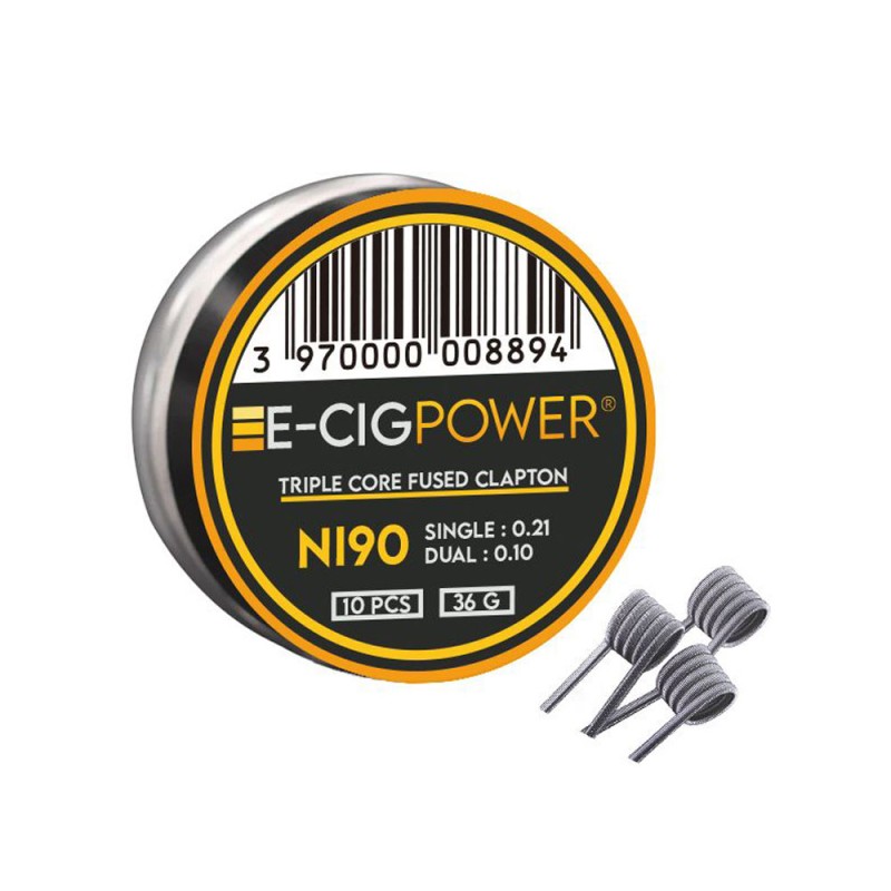 Wires & Cotton - E-Cig Power Ni90 Triple Core Fused Clapton 10 Coils