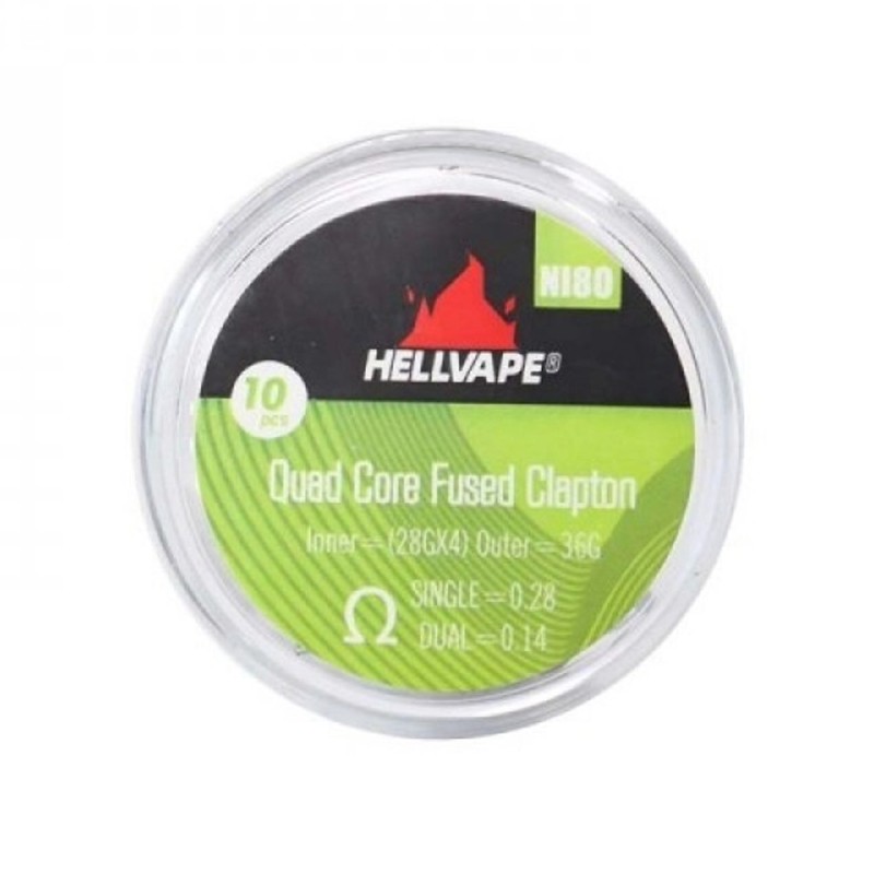 Hellvape NI80 Quad Core Fused Clapton Coils Σύρματα και Βαμβάκια - Hellvape NI80 Quad Core Fused Clapton Coils