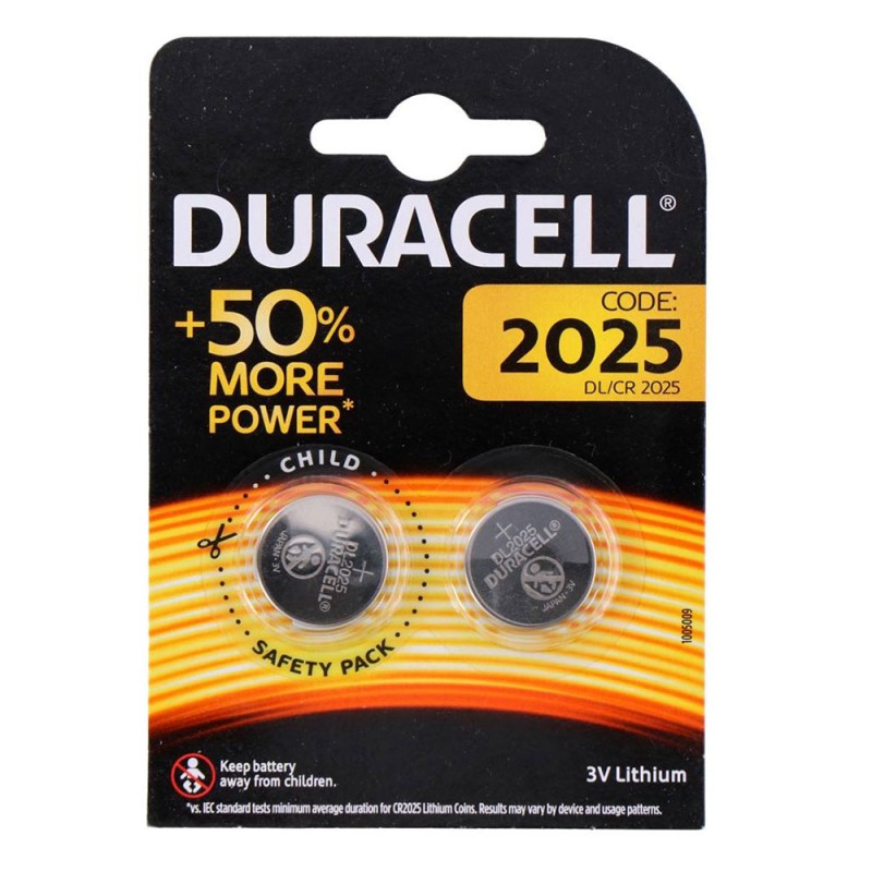 Bulk Products - Duracell Long Lasting Power CR2025 3V (2pcs)