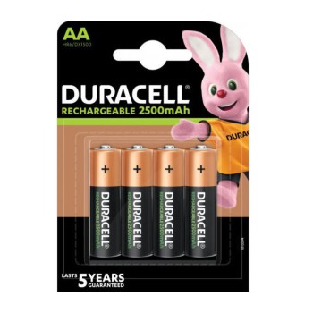 4x AA Duracell Rechargeable 2500mAh 4x AA Duracell Rechargeable 2500mAh