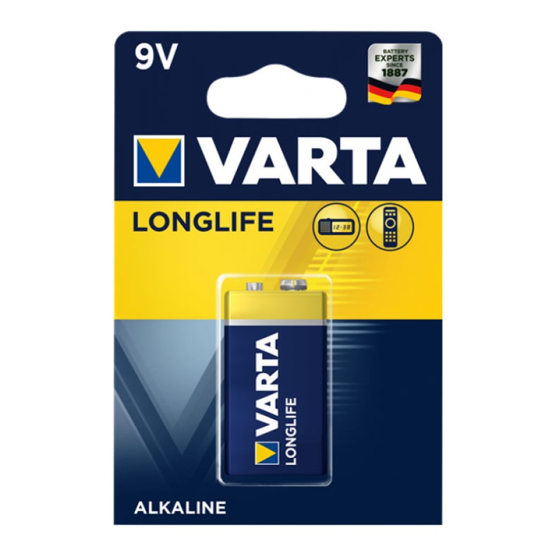 Αλκαλική Μπαταρία 9V Varta Longlife Χύμα Προϊόντα - Αλκαλική Μπαταρία 9V Varta Longlife